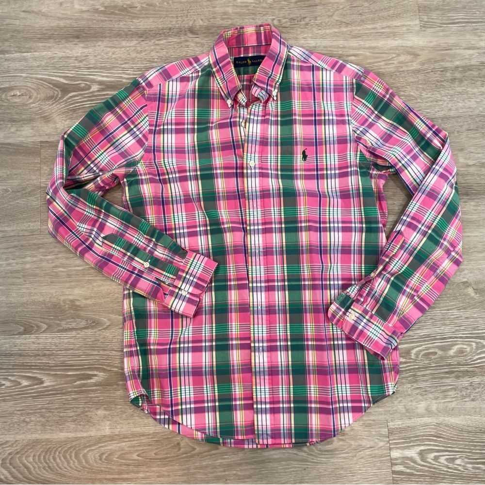 Polo by Ralph Lauren Pink & Green Plaid Button-Down Shirt